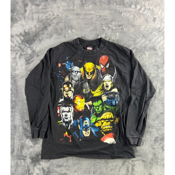 Y2K Marvel Mad Engine Long Sleeve Shirt Vintage Medium RARE - Picture 1 of 8